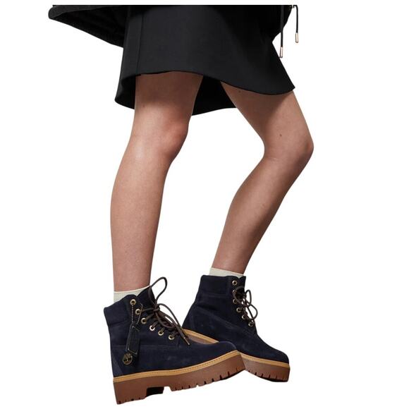 Timberland Stone Street 6' Lace W/P Boot - Dark Blue Suede - Size: 9.5